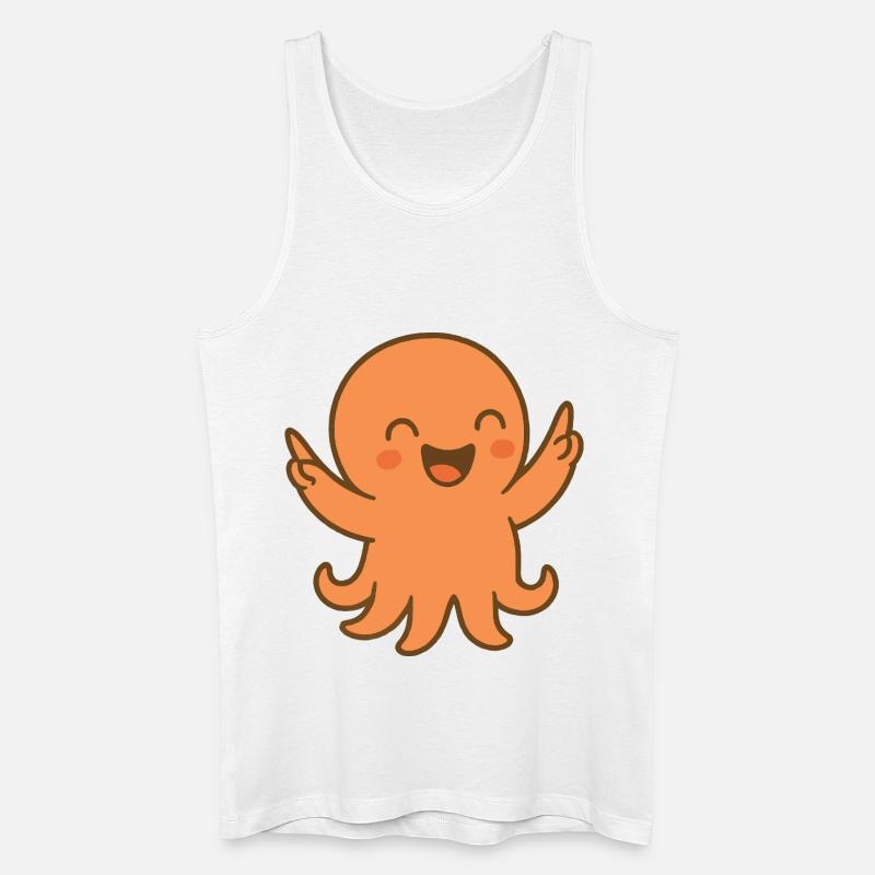 Lachkrake Orange - Männer Bio Tank Top - Weiß