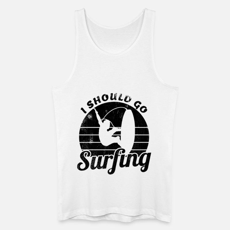 I Should Go Surfing - Männer Bio Tank Top - Weiß
