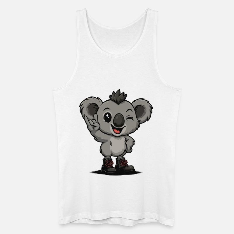 Koala Punk Hero - Männer Bio Tank Top - Weiß