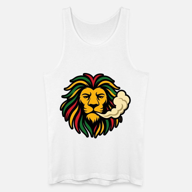 Reggae Löwe Rasta Design - Männer Bio Tank Top - Weiß