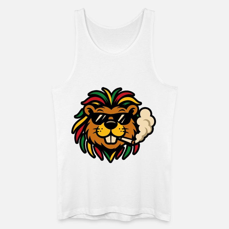 Reggae Bobr – Rasta Bober - Männer Bio Tank Top - Weiß
