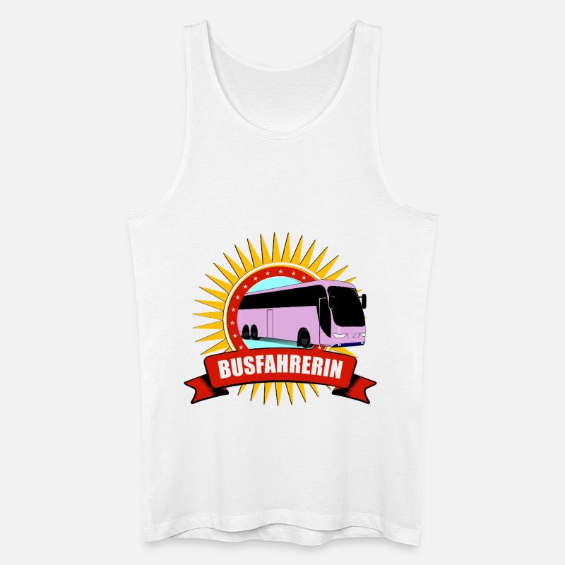 Busfahrerin Silhouette Muster - Männer Bio Tank Top - Weiß