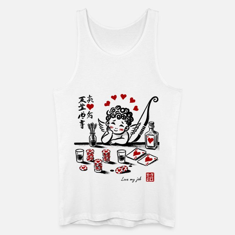 Romantisches Herz Ornamente Design - Männer Bio Tank Top - Weiß
