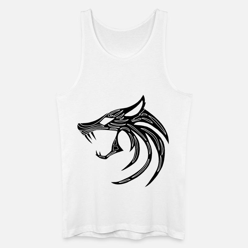 Schwarzer dämonischer Wolf - Männer Bio Tank Top - Weiß