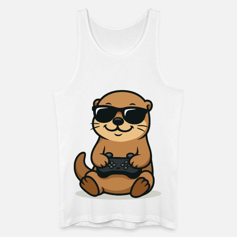 Gaming Otter Vibes - Männer Bio Tank Top - Weiß