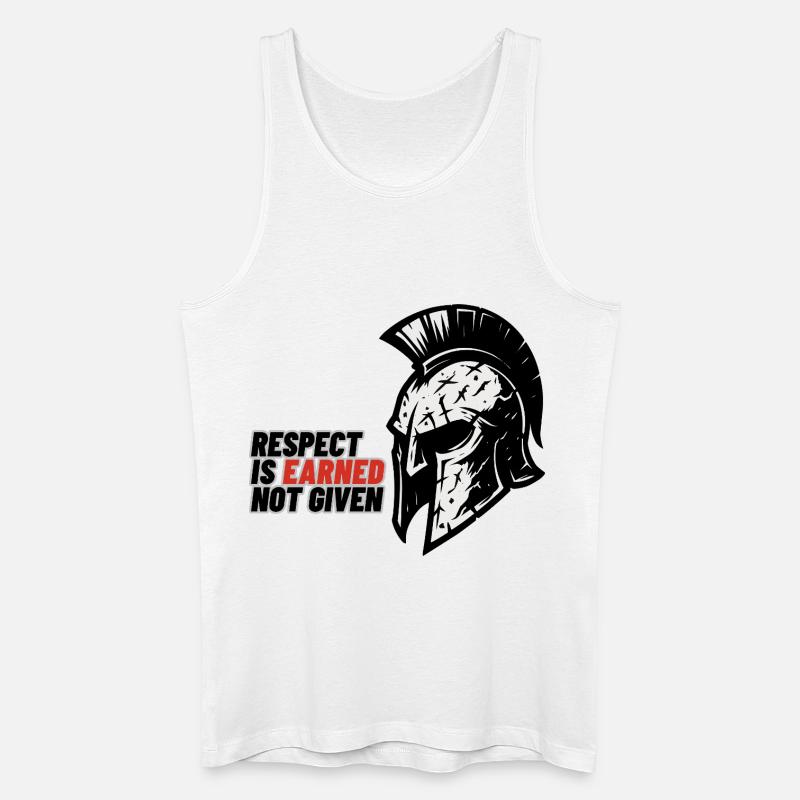 Respect Is earned not given – Spartanerhelm - Männer Bio Tank Top - Weiß