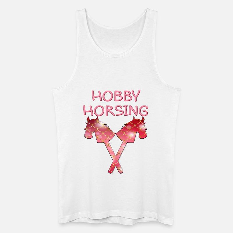 HOBBY HORSING PFERDE - Männer Bio Tank Top - Weiß