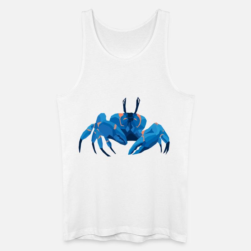 Blaue Krabbe Polygonaler Stil - Männer Bio Tank Top - Weiß