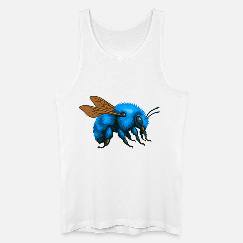 Blaue Hummel rechts - Männer Bio Tank Top - Weiß