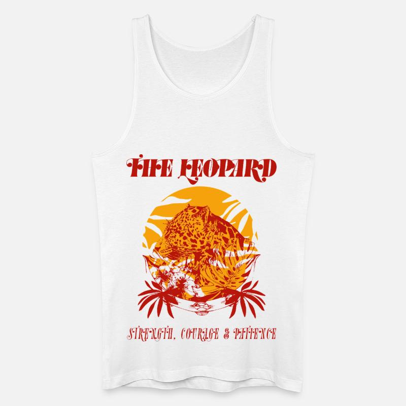 DER LEOPARD - Männer Bio Tank Top - Weiß