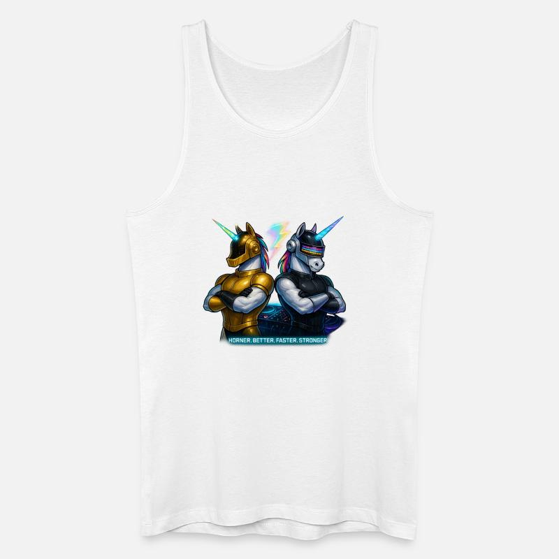 Futuristische Einhorn DJs - Männer Bio Tank Top - Weiß