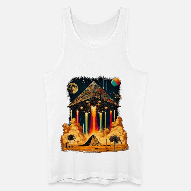 Futuristisches Weltraumpyramiden-Kunstwerk - Männer Bio Tank Top - Weiß