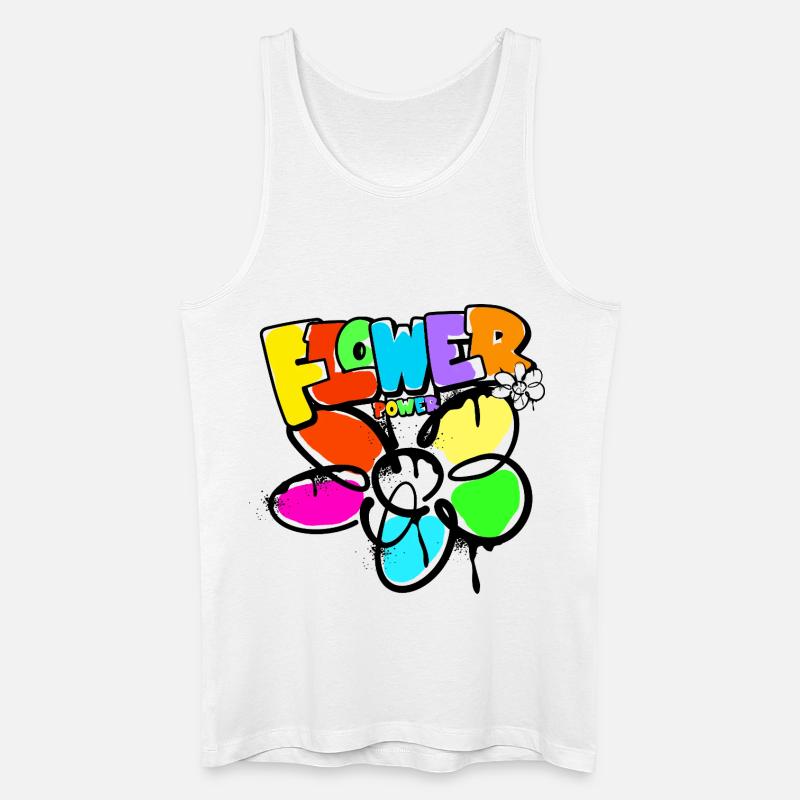 Flower Power Blumenkind Weltfrieden Graffit - Männer Bio Tank Top - Weiß