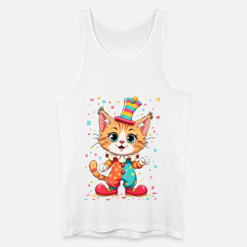 Fröhlicher Clownkätzchen Instantdruck - Männer Bio Tank Top - Weiß