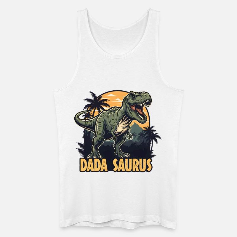 Dada Saurus T-Rex Illustration - Männer Bio Tank Top - Weiß