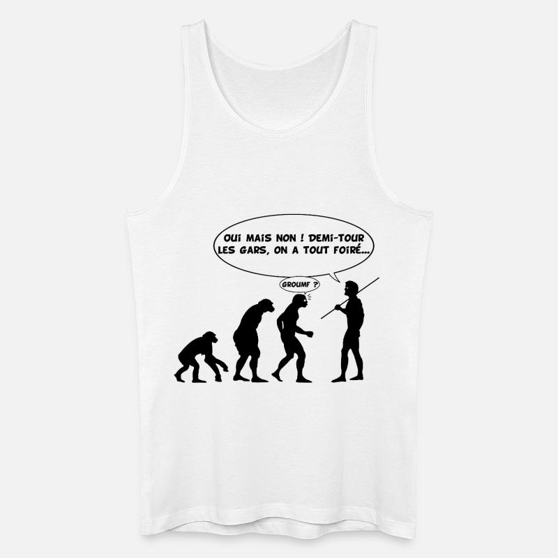 Evolution error (black) - Men’s Organic Tank Top - white