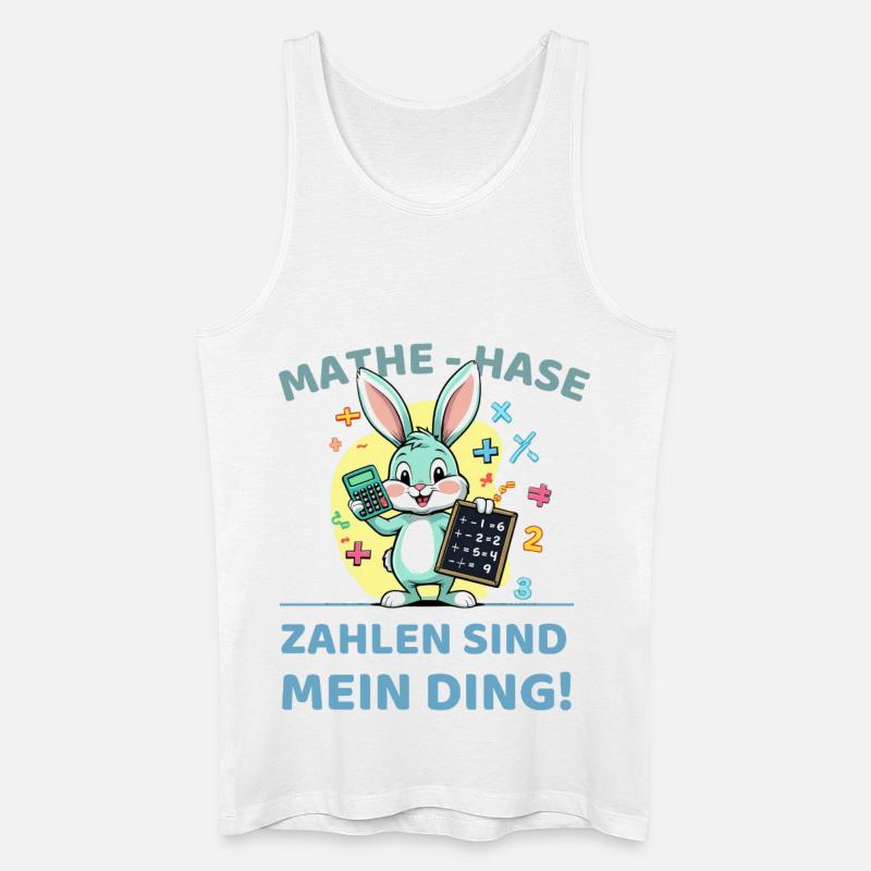 Mathe-Hase Mit Rechenauftrag - Männer Bio Tank Top - Weiß