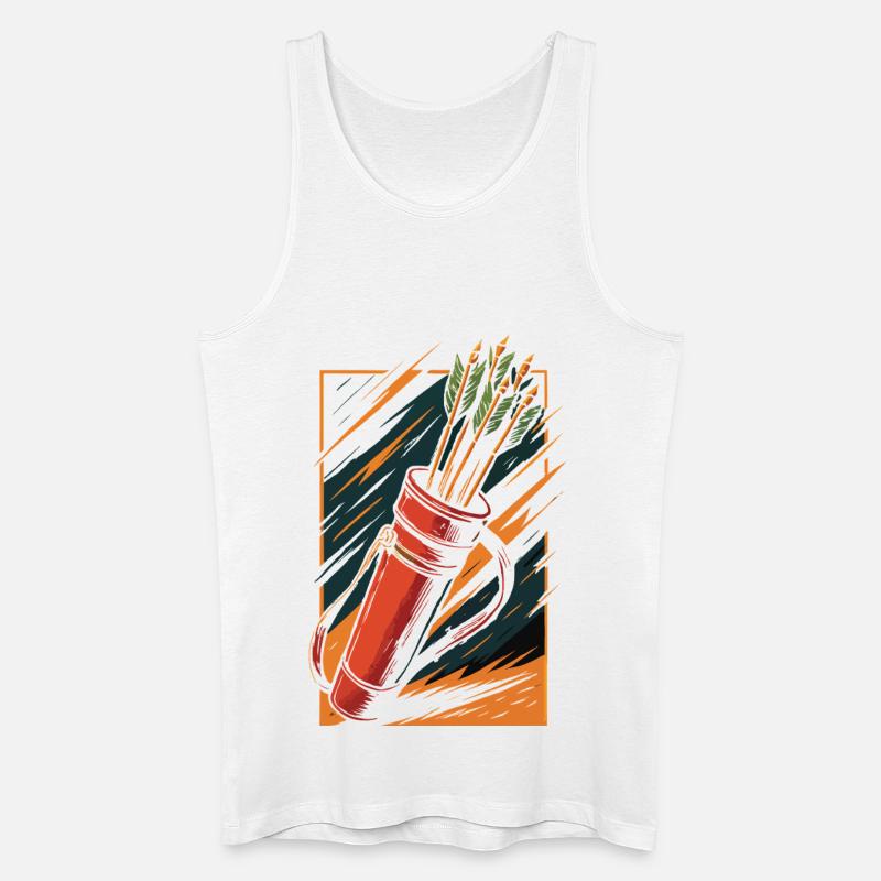 Bogenschießen Bogen Köcher Pfeile Design - Männer Bio Tank Top - Weiß
