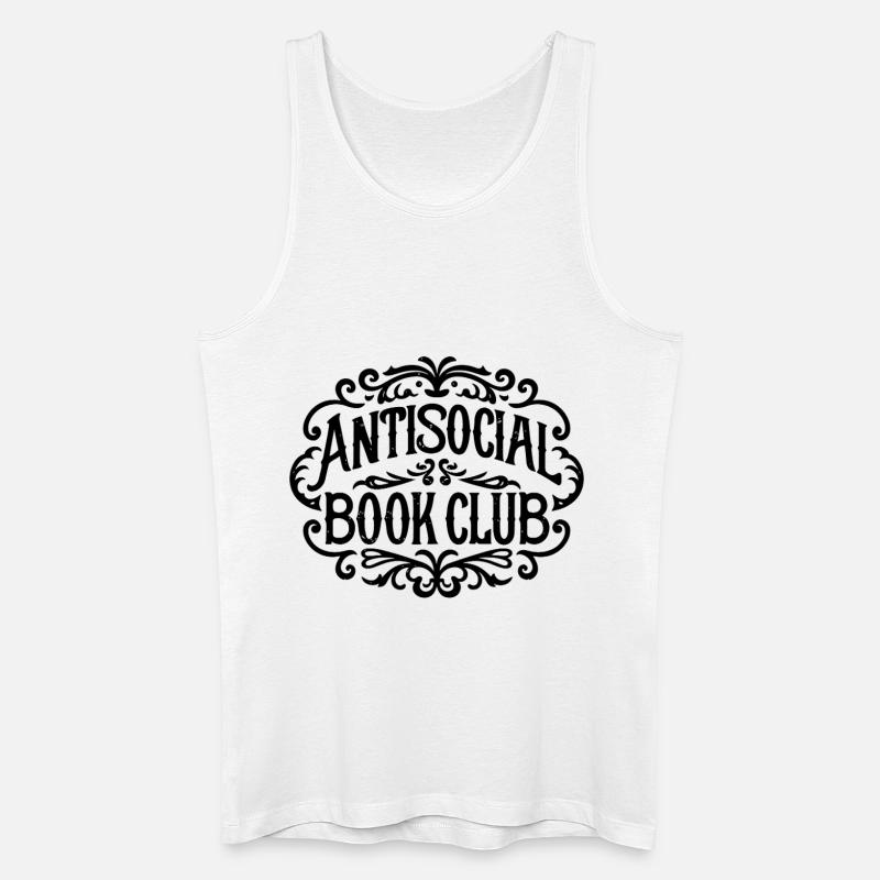 Antisocial bogklub sjov introvert bogorm - Økologisk tanktop til mænd - hvid