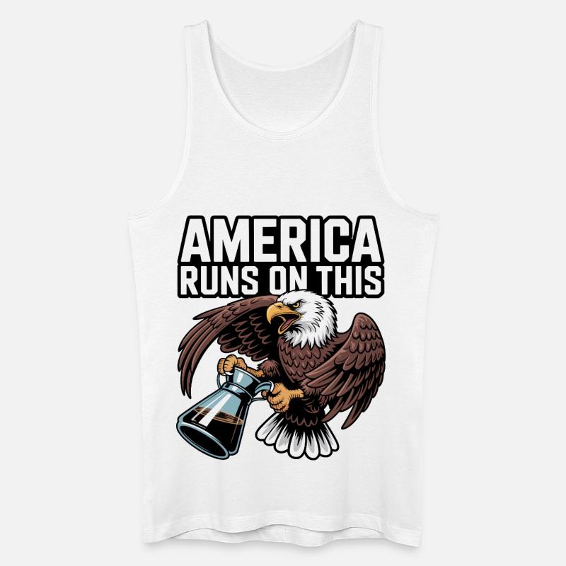 Amerika läuft auf Coffee Eagle - Männer Bio Tank Top - Weiß