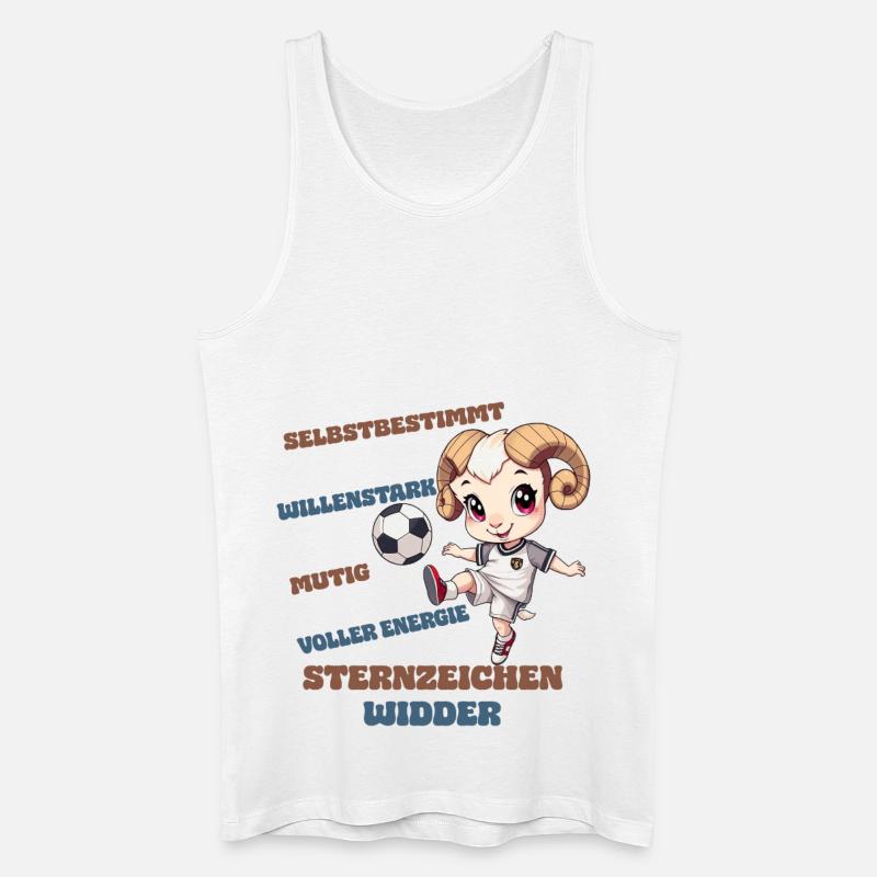Fußball Sternzeichen Widder Eigenschaften Aries - Männer Bio Tank Top - Weiß