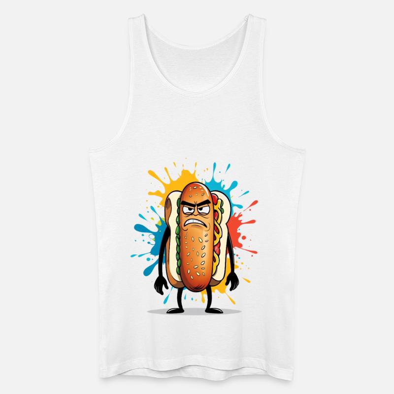 Wütender Hotdog mit Farbexplosion - Männer Bio Tank Top - Weiß