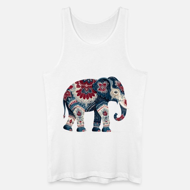Indigoblauer Elefant - Männer Bio Tank Top - Weiß