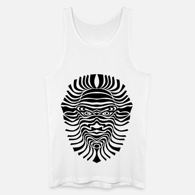 psy-chic psychedlic sixties good voodoo mask - Männer Bio Tank Top - Weiß