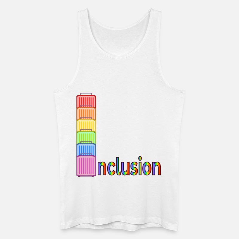 INKLUSION PRIDE REGENBOGENKOFFER - Männer Bio Tank Top - Weiß