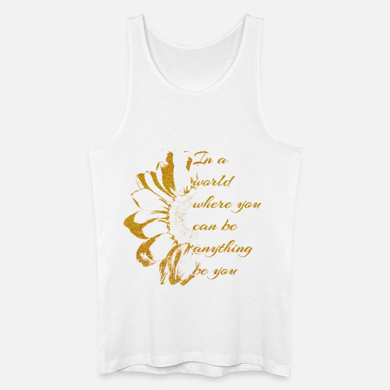 Goldene Botschaft-SEI DU mit Sonnenblume - Männer Bio Tank Top - Weiß