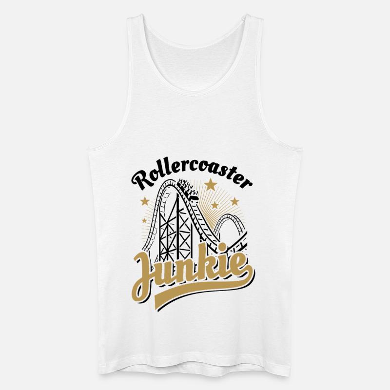 Rollercoaster Junkie - Achterbahn - Looping - Männer Bio Tank Top - Weiß