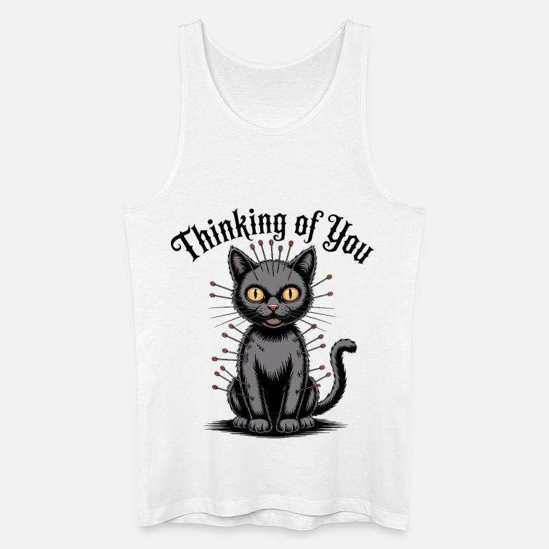 Voodoo Cat denkt an dich - Männer Bio Tank Top - Weiß
