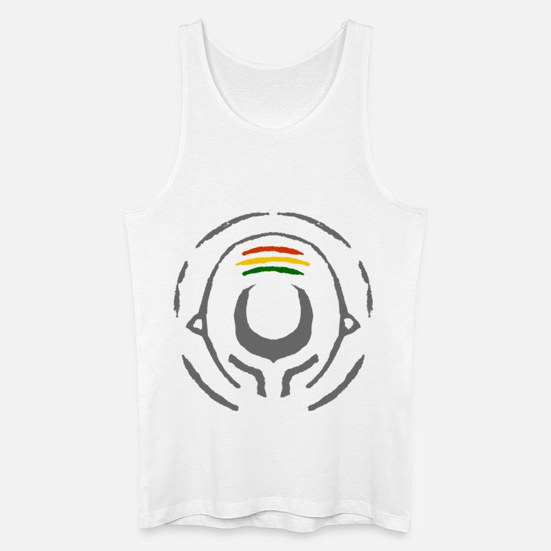 Abstract Reggae Circle Pattern - Men’s Organic Tank Top - white