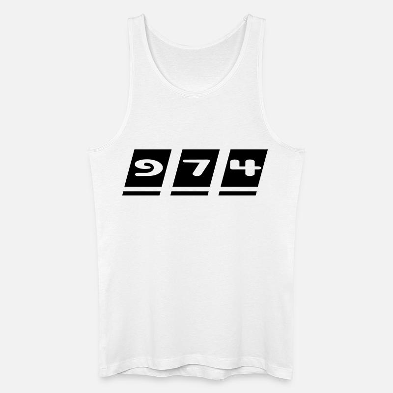 Modell 974 - Insel La Réunion - Männer Bio Tank Top - Weiß