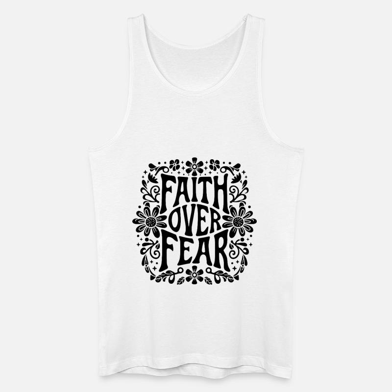 Glaube statt Angst Christliche Bibelvers-Inspiration - Männer Bio Tank Top - Weiß