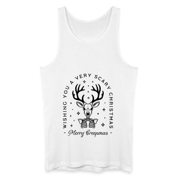 Fröhliche Gruselmanöver gruselige Waldhirsche lustige Wünsche - Männer Bio Tank Top - Weiß - Vorne