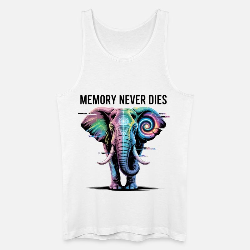 Psychedelischer Elefant mit kosmischer Spirale - Männer Bio Tank Top - Weiß