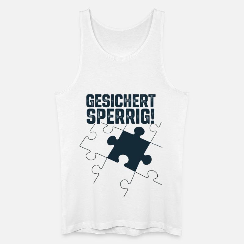 Gesichert Sperrig – Urban Puzzle Statement - Männer Bio Tank Top - Weiß