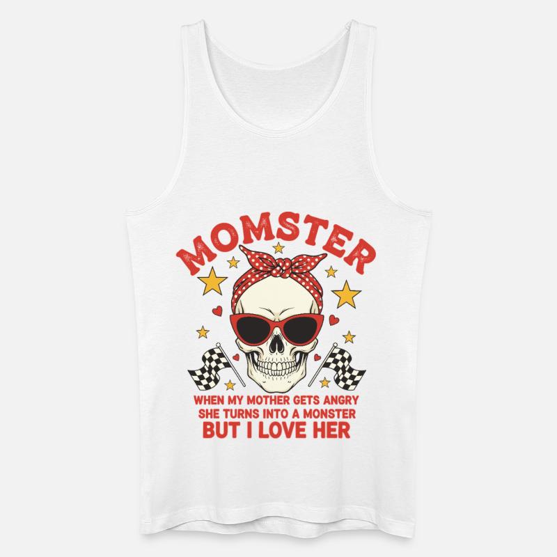 Monstermutter mit retro Skulls Design - Männer Bio Tank Top - Weiß