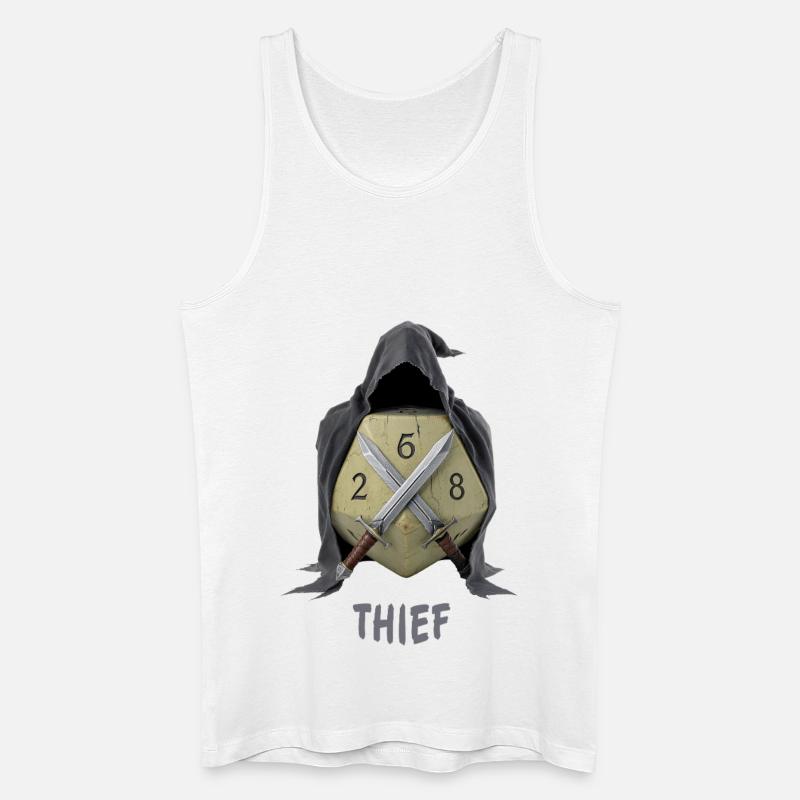 W20 mit Kapuze – Thief Fantasy Dice - Männer Bio Tank Top - Weiß
