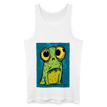 Cartoon Frosch mit großen Augen - Männer Bio Tank Top - Weiß - Vorne