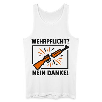 Conscription No Thanks – Conscientious Objection - Men’s Organic Tank Top - white - Front