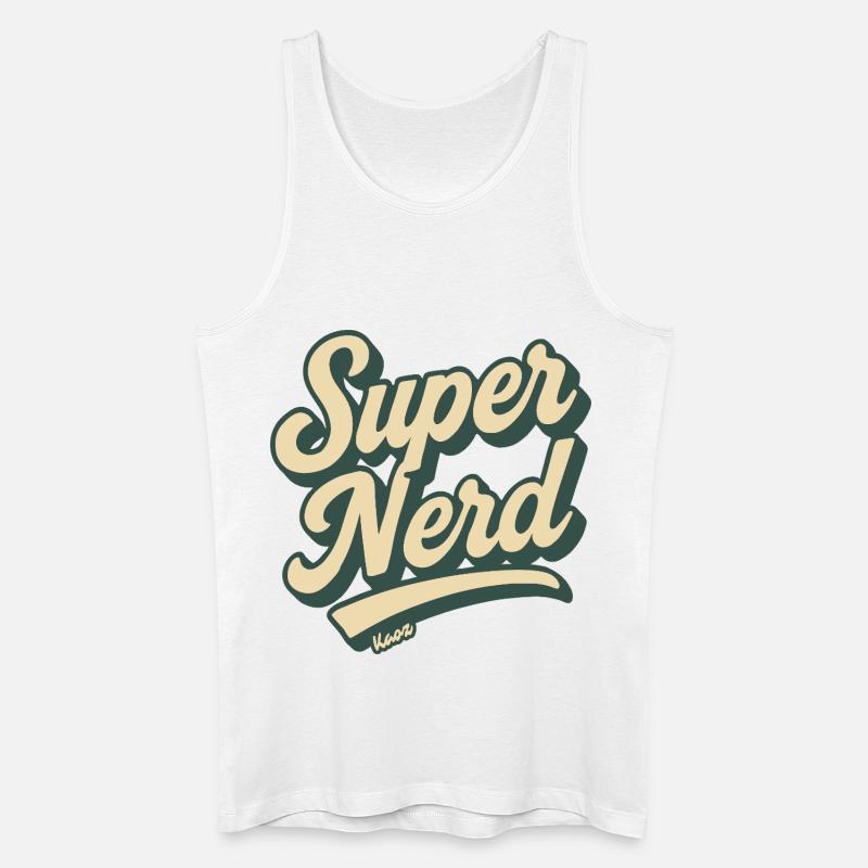 Super Nerd Retro Script - Männer Bio Tank Top - Weiß