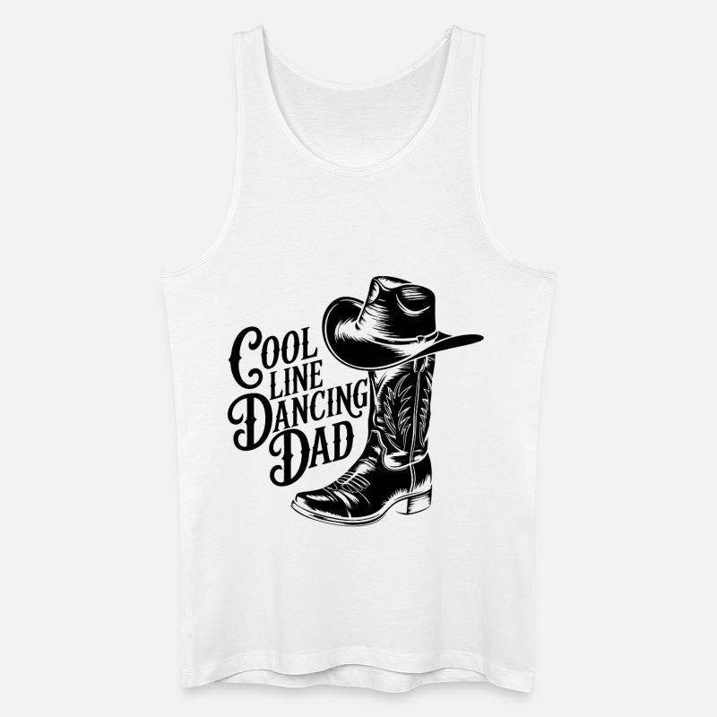 Linedance Papa tanzt Line Dance - Männer Bio Tank Top - Weiß