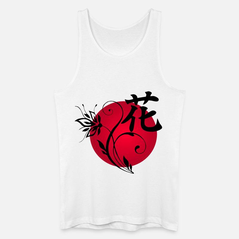 Schwarze Blume Japans - Männer Bio Tank Top - Weiß