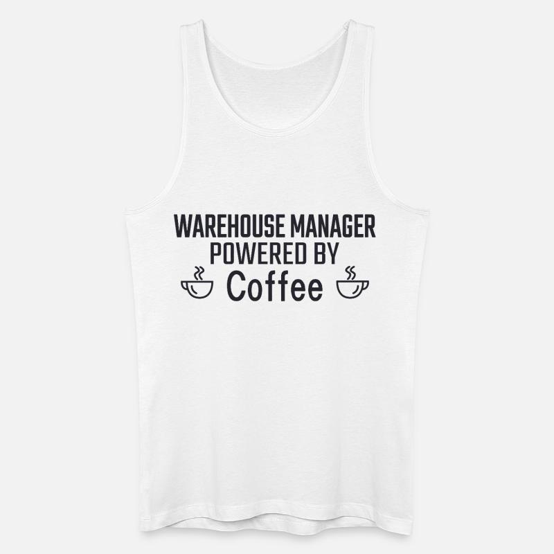 Warehouse Manager Powered By Coffee - Männer Bio Tank Top - Weiß