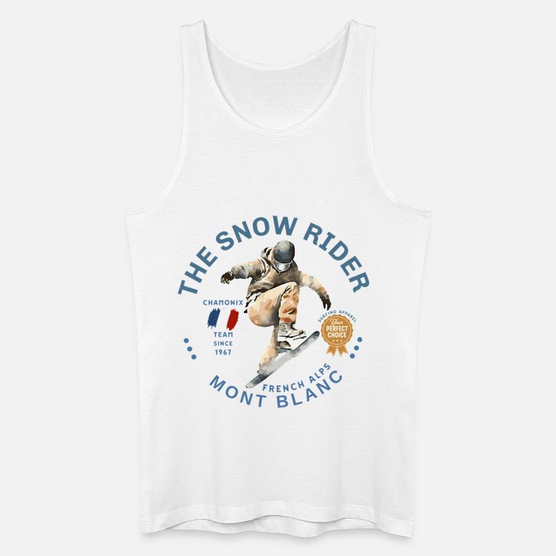Mont-Blanc-Skifahrer in Aktion in Chamonix - Männer Bio Tank Top - Weiß