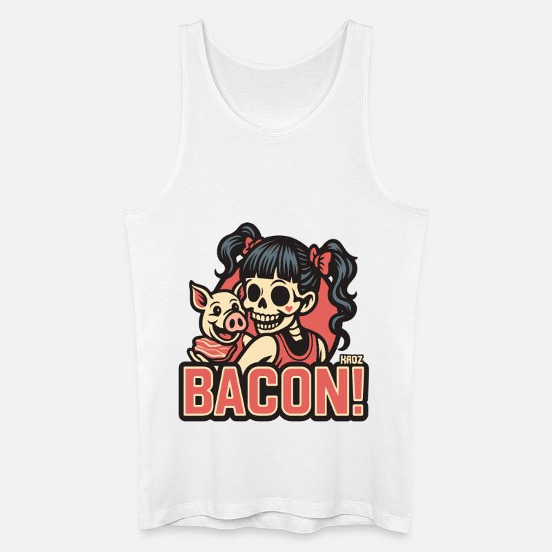 Schinken Schweine Skelett Mädchen Retro-Comic - Männer Bio Tank Top - Weiß