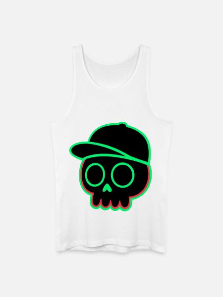 Neon Skull Cap - Men’s Organic Tank Top - white