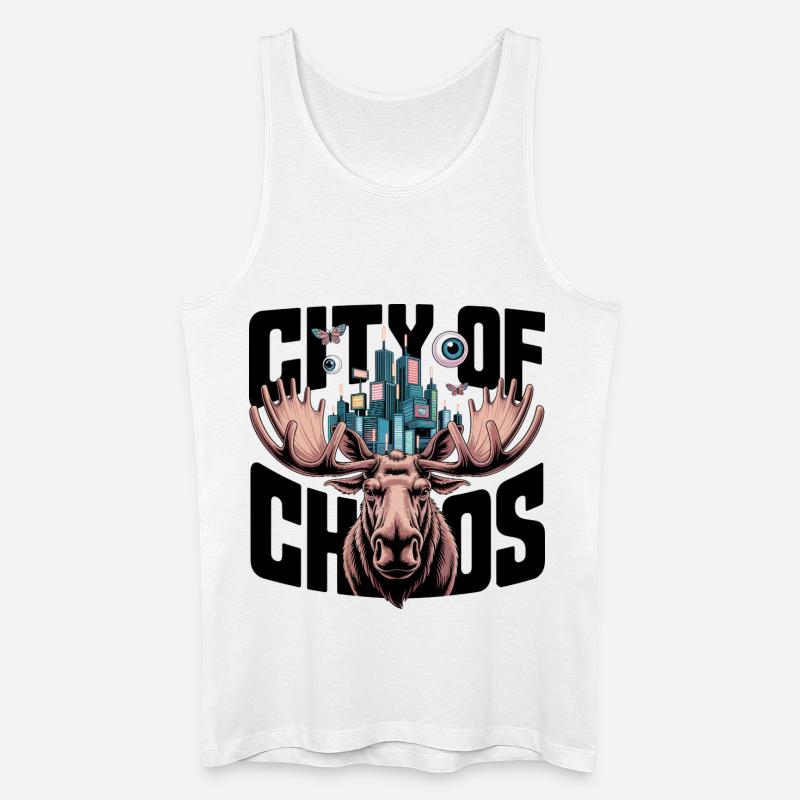 Moose City Skyline-Geweihe - Männer Bio Tank Top - Weiß